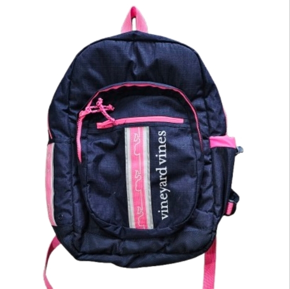Vineyard Vines Padded Tech Backpack Navy Blue / Bright Pink - Picture 2 of 11